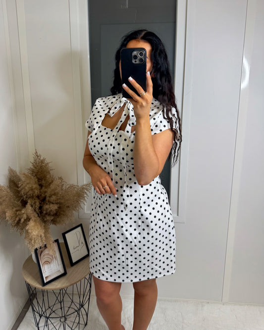 Robe pois Nawel blanc