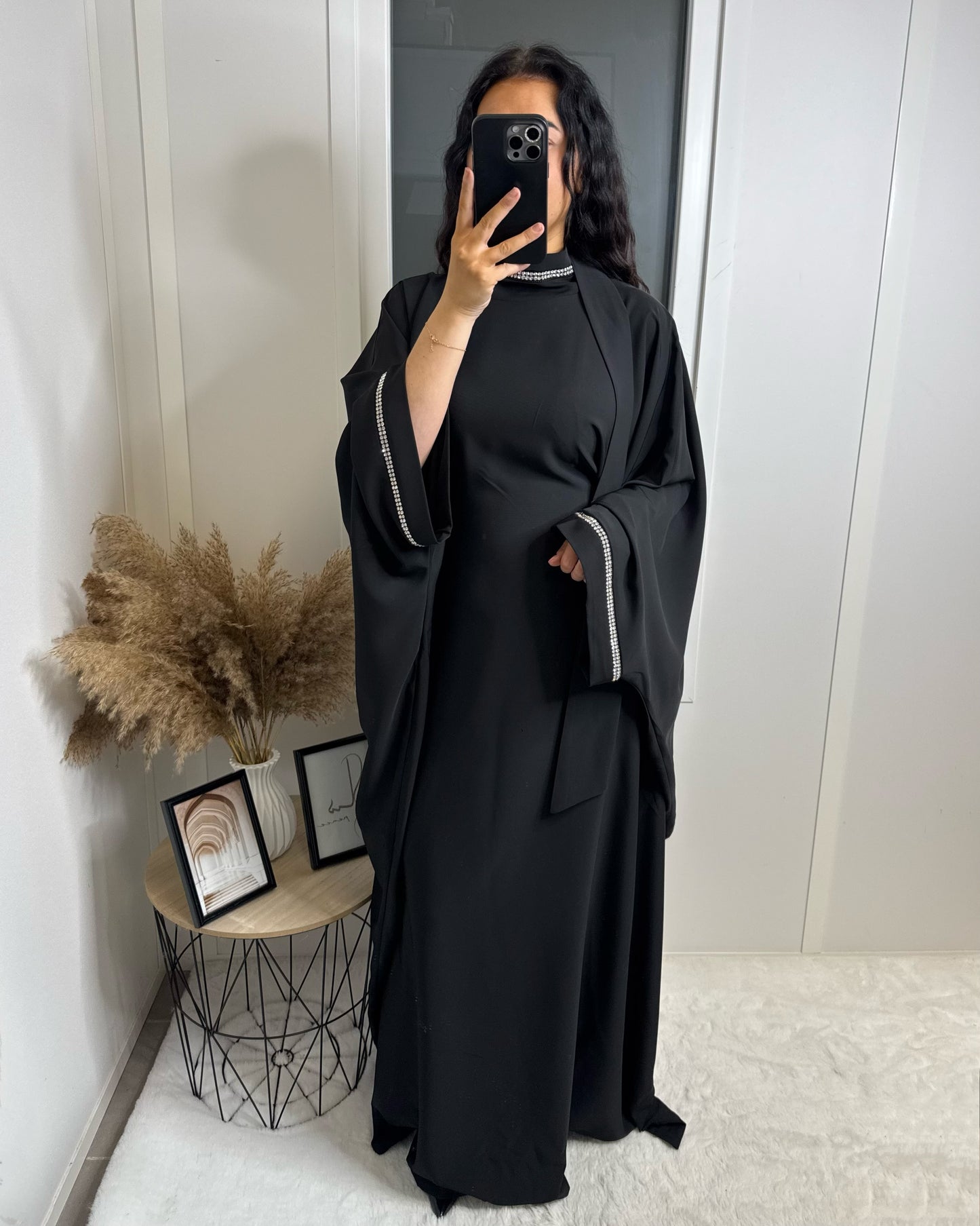 Abaya col Leïla noir