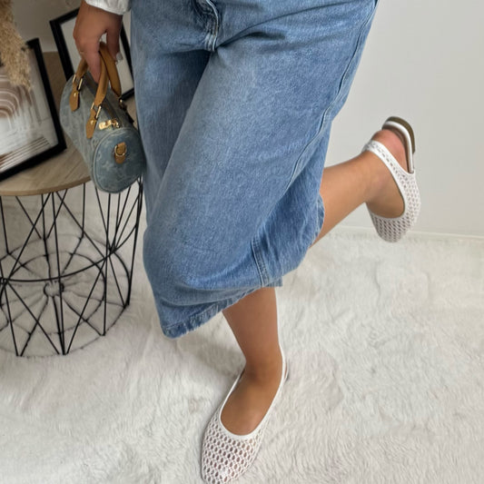 Ballerine résille Hajar blanc