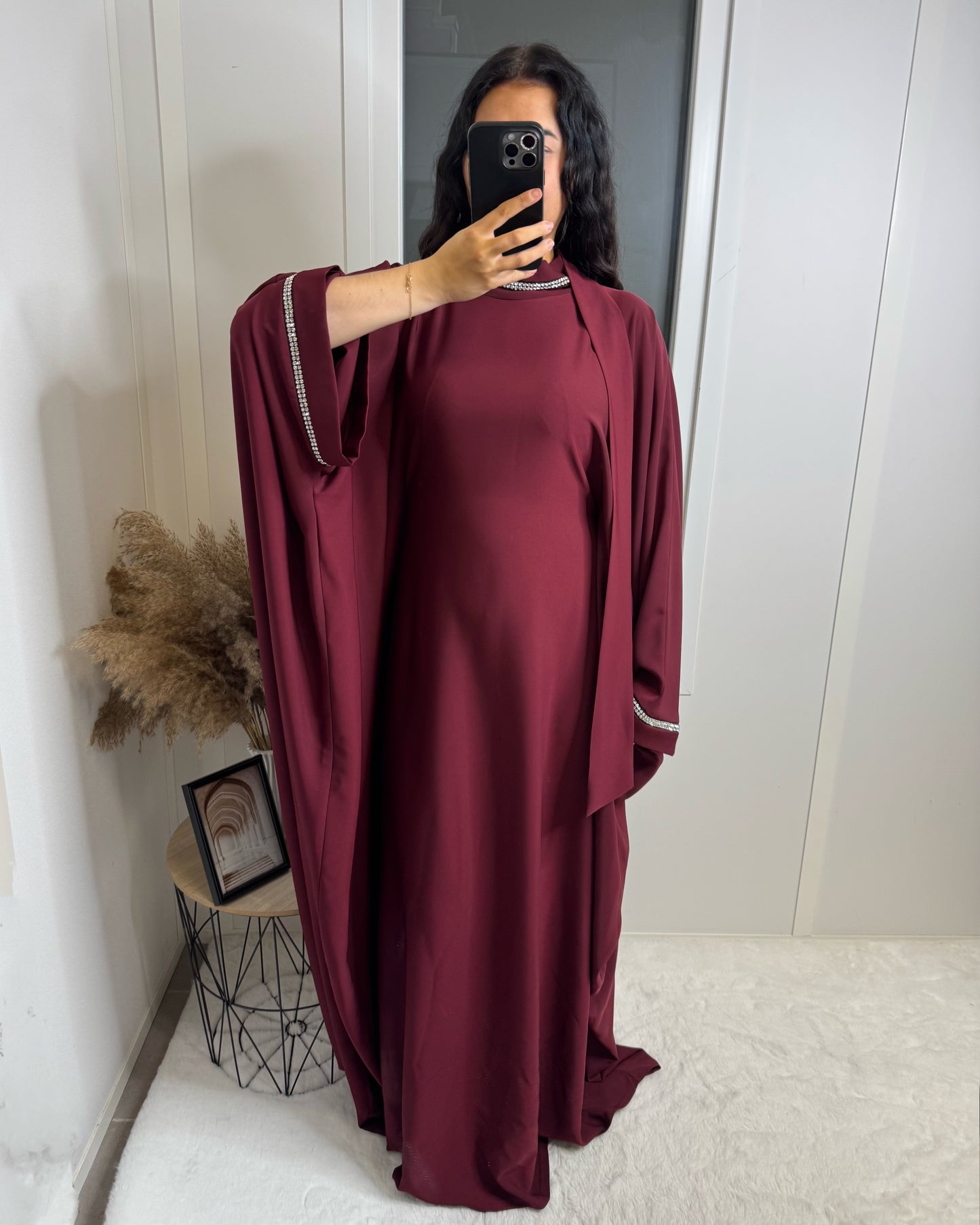 Abaya col Leïla bordeaux