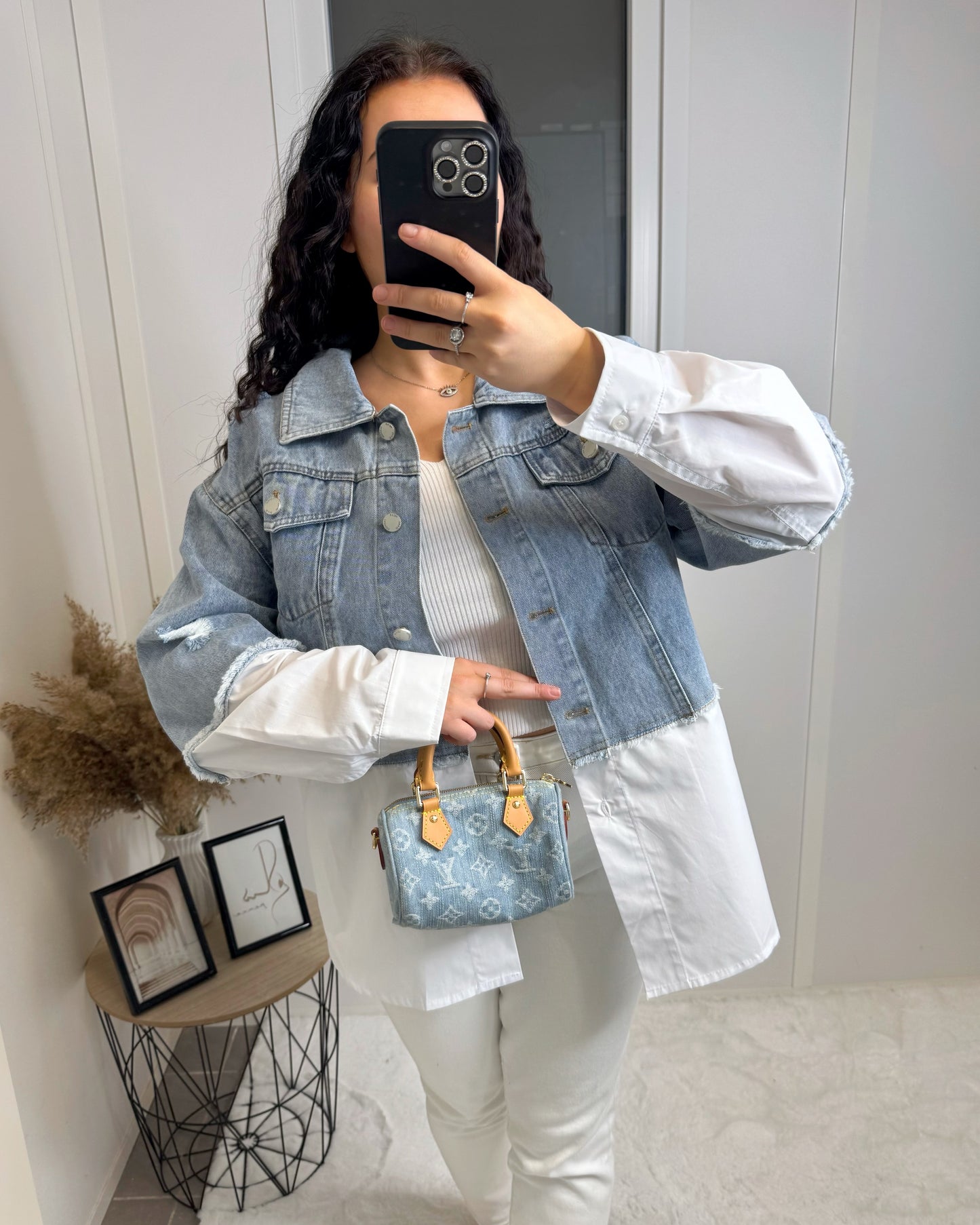 Veste en jean bi chemise