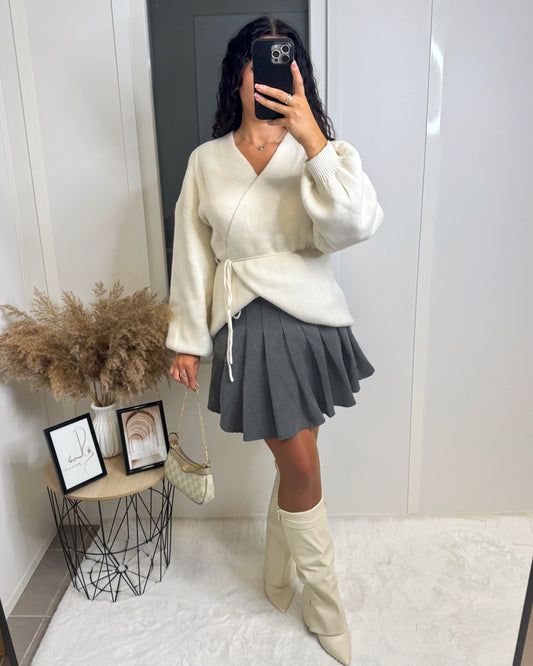 Gilet cache cœur écru