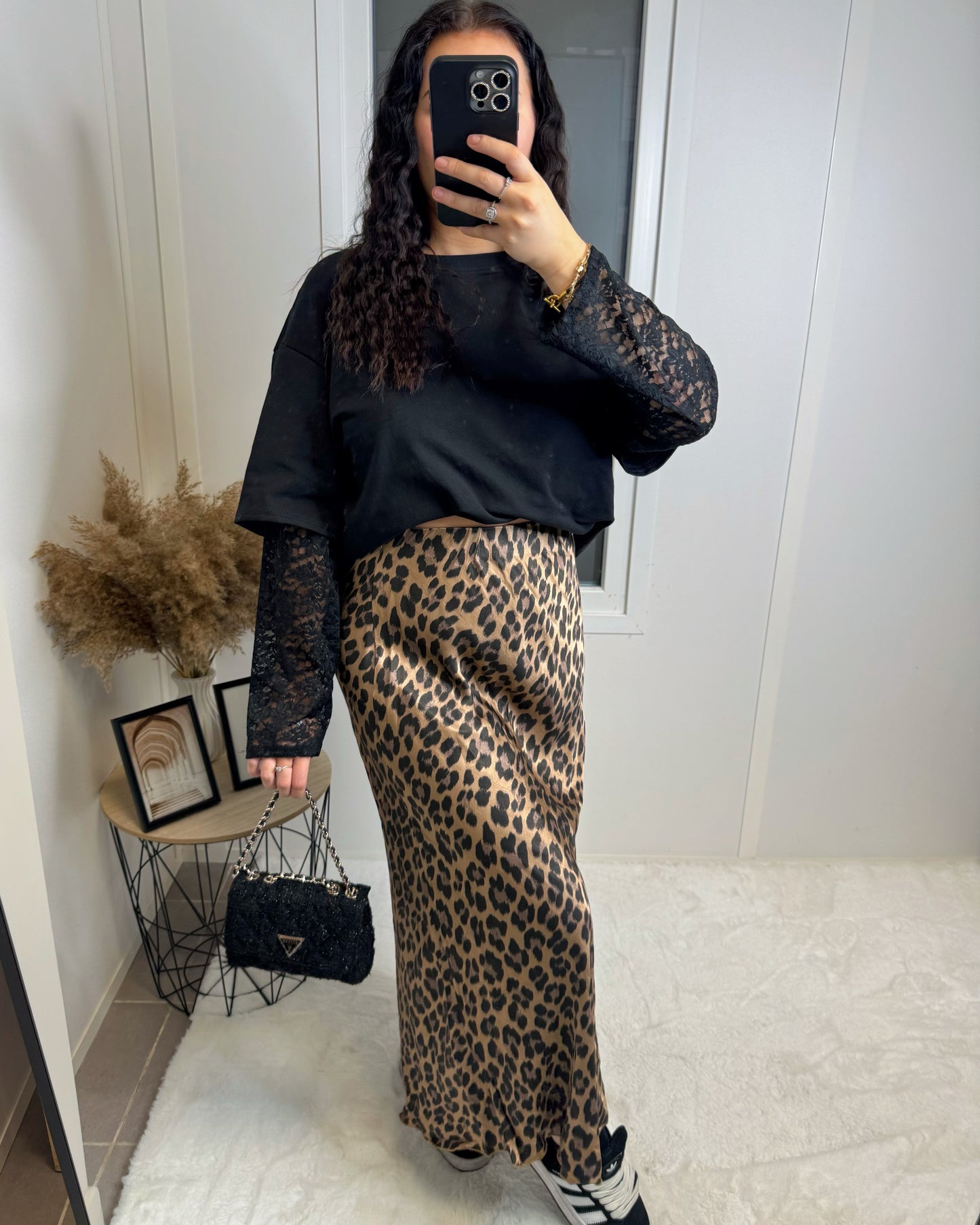 T-shirt dentelle noir