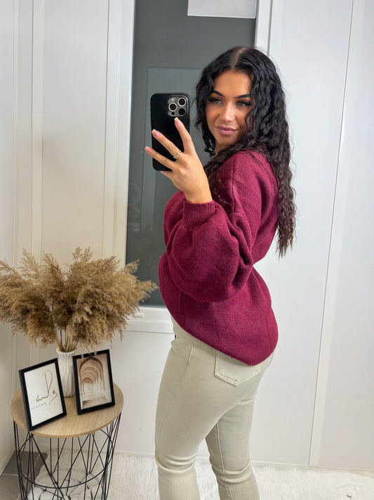 Gilet cache cœur bordeaux