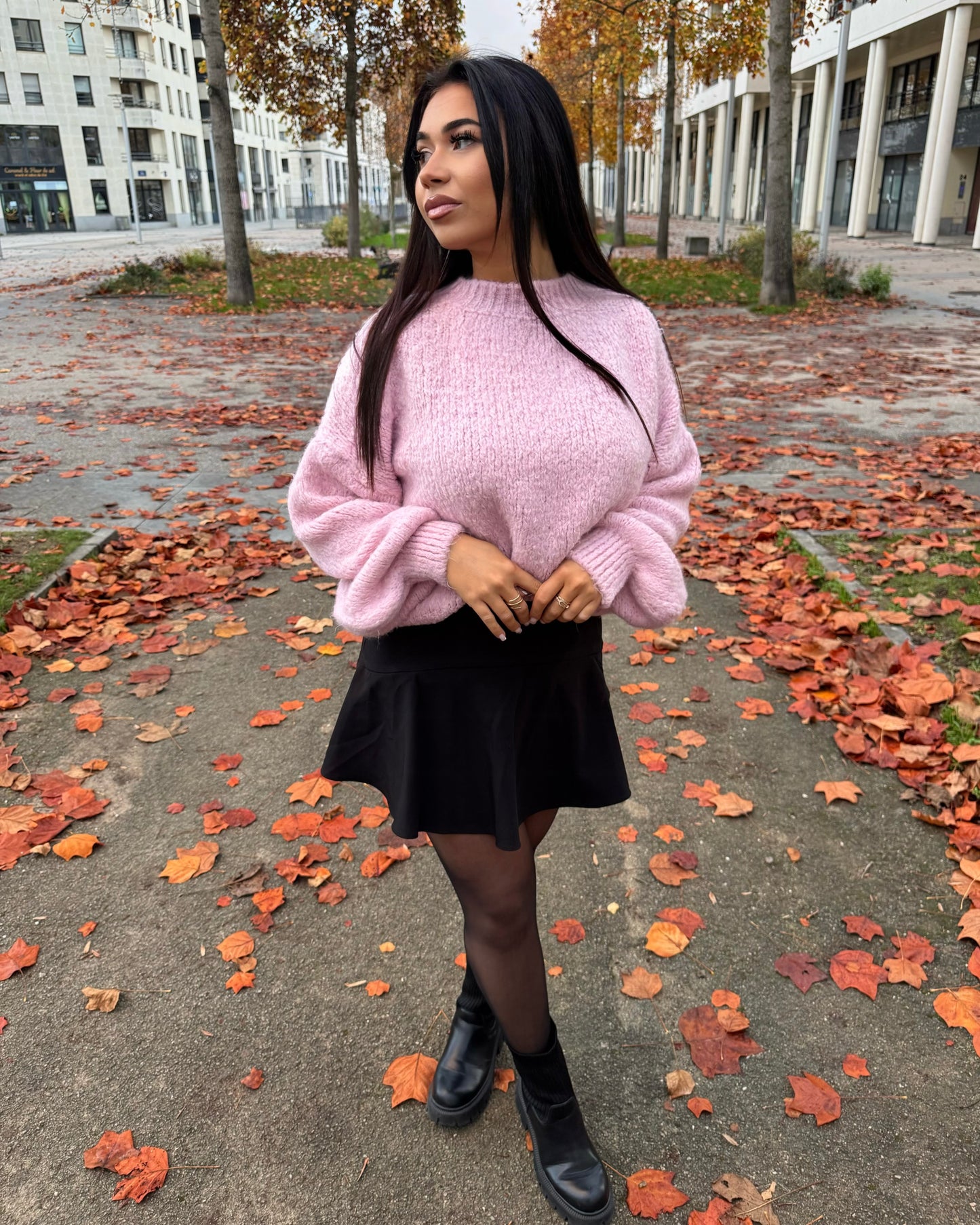 Pull oversize Jade rose