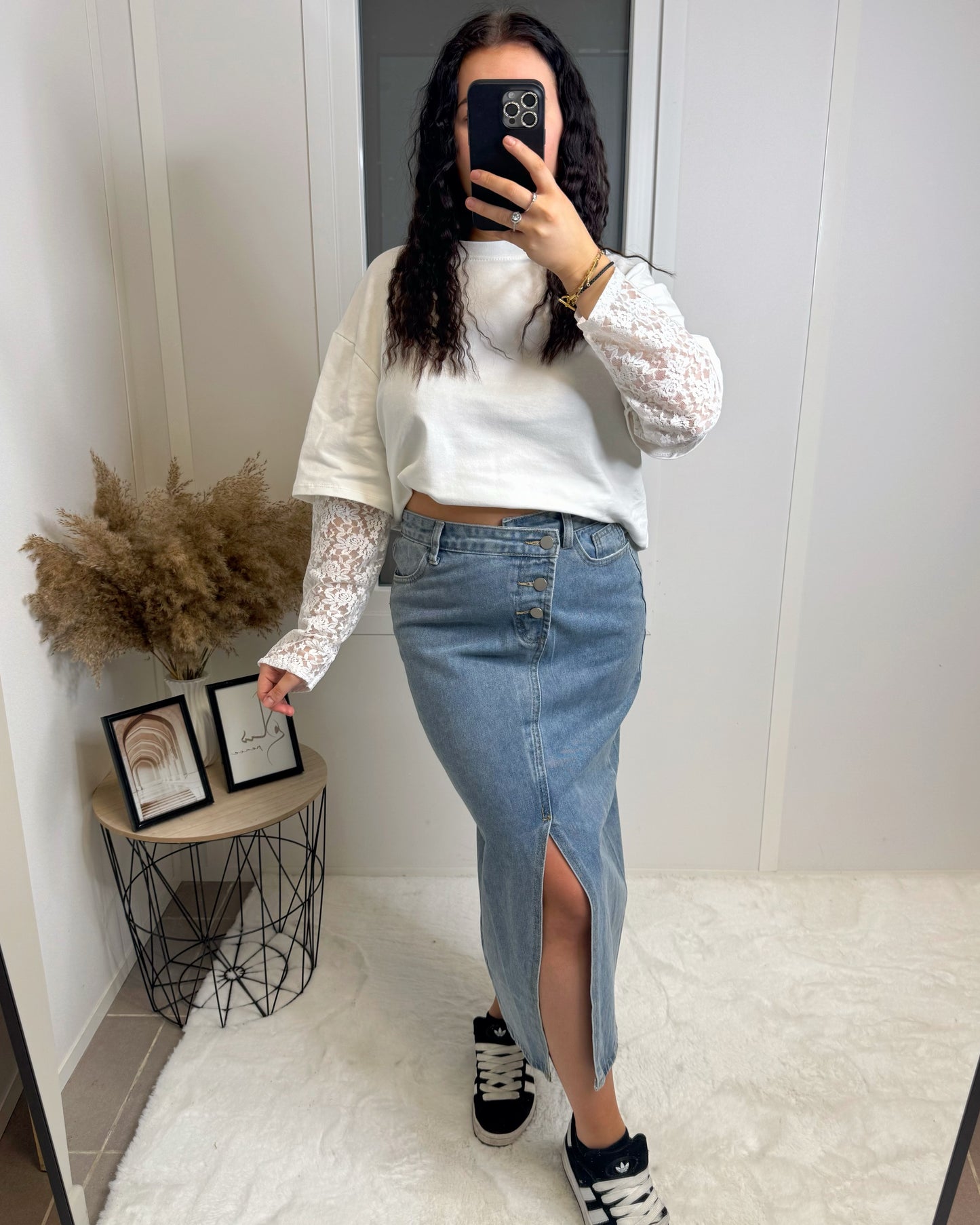 T-shirt dentelle blanc