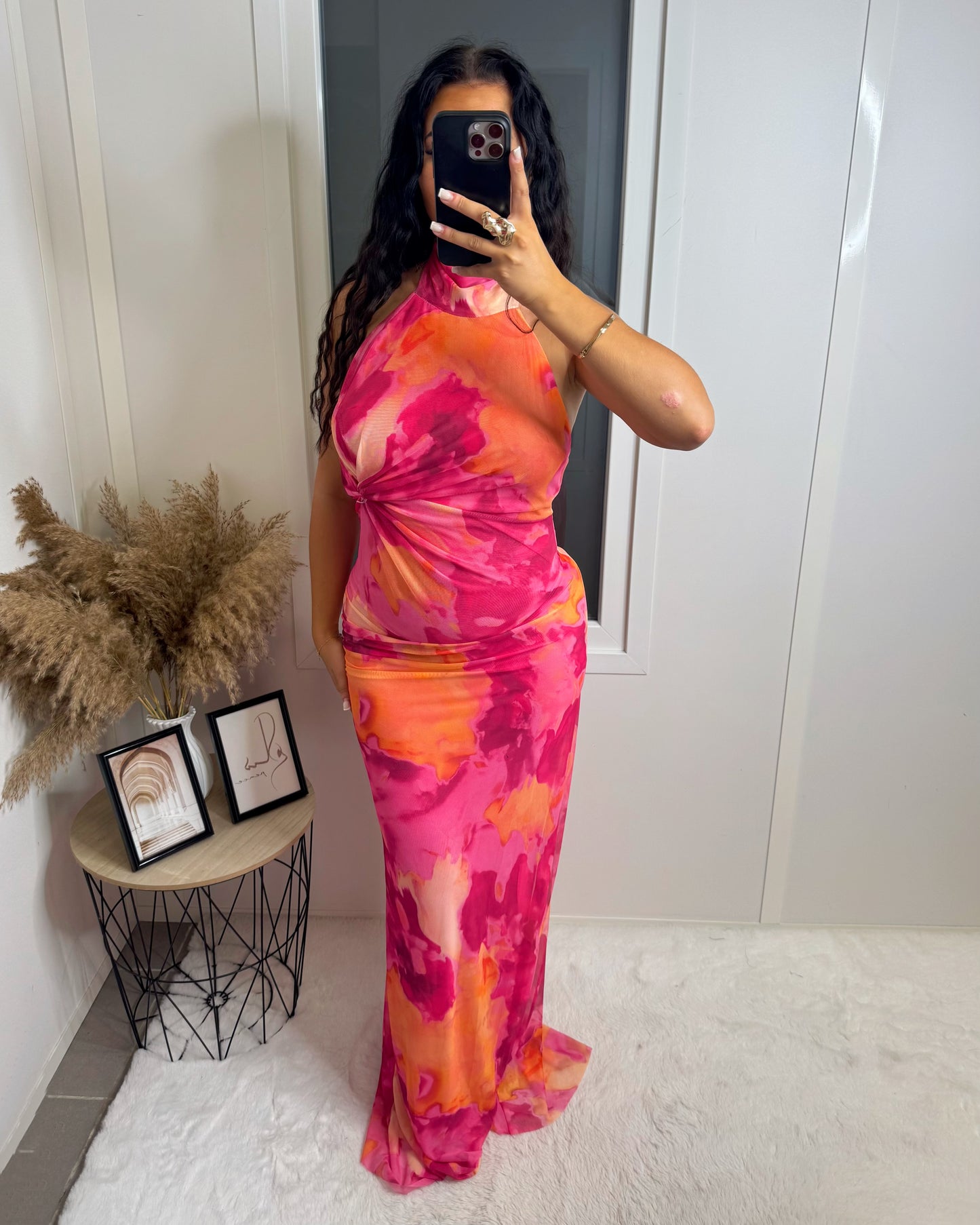 Robe longue Ysra rose