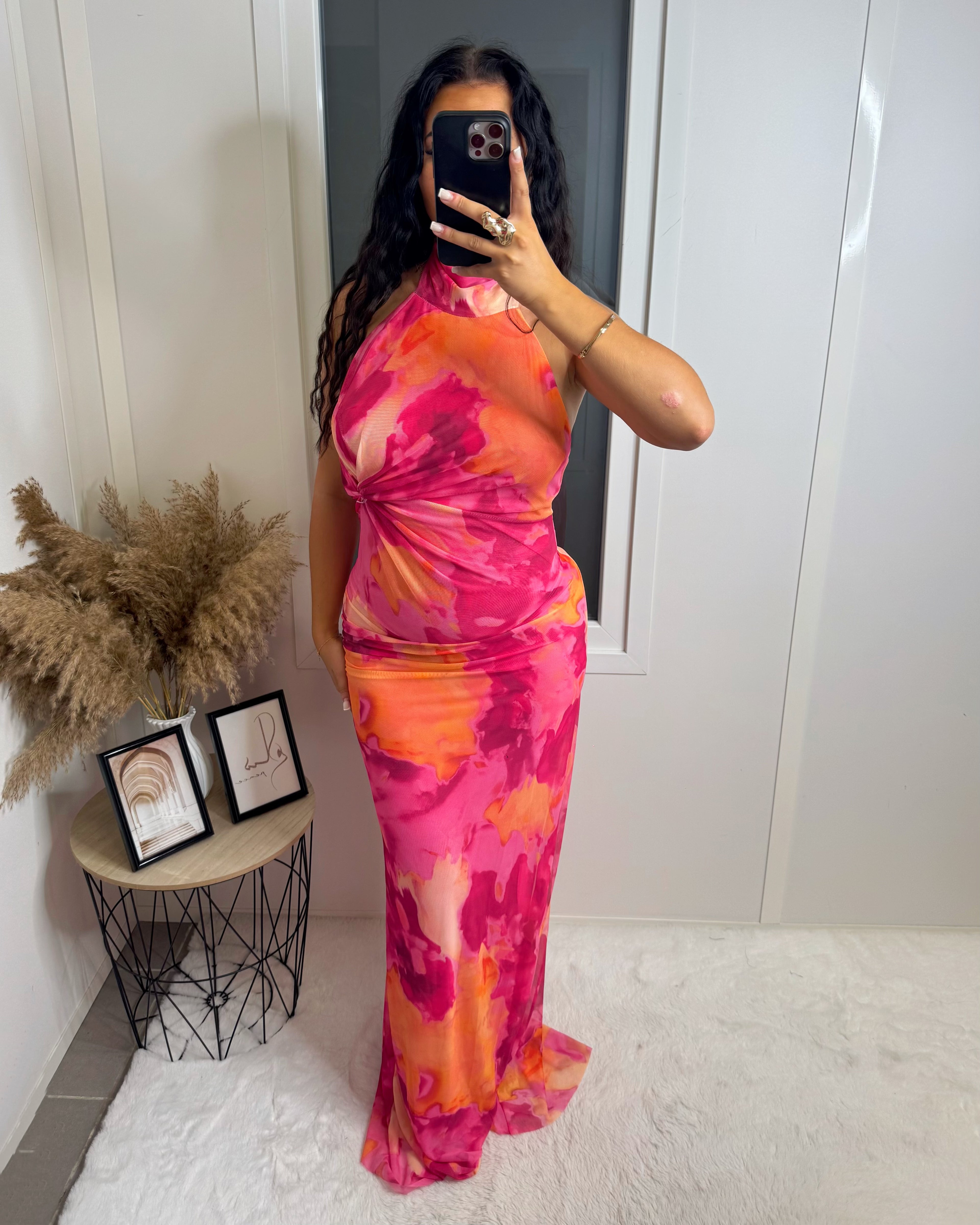 Robe longue Ysra rose