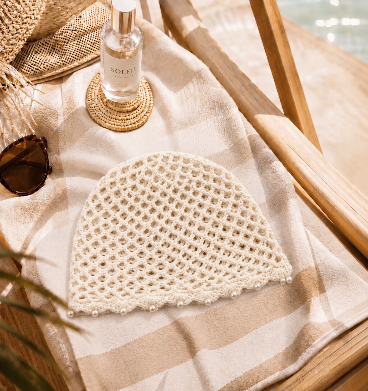 Bonnet à perle blanc