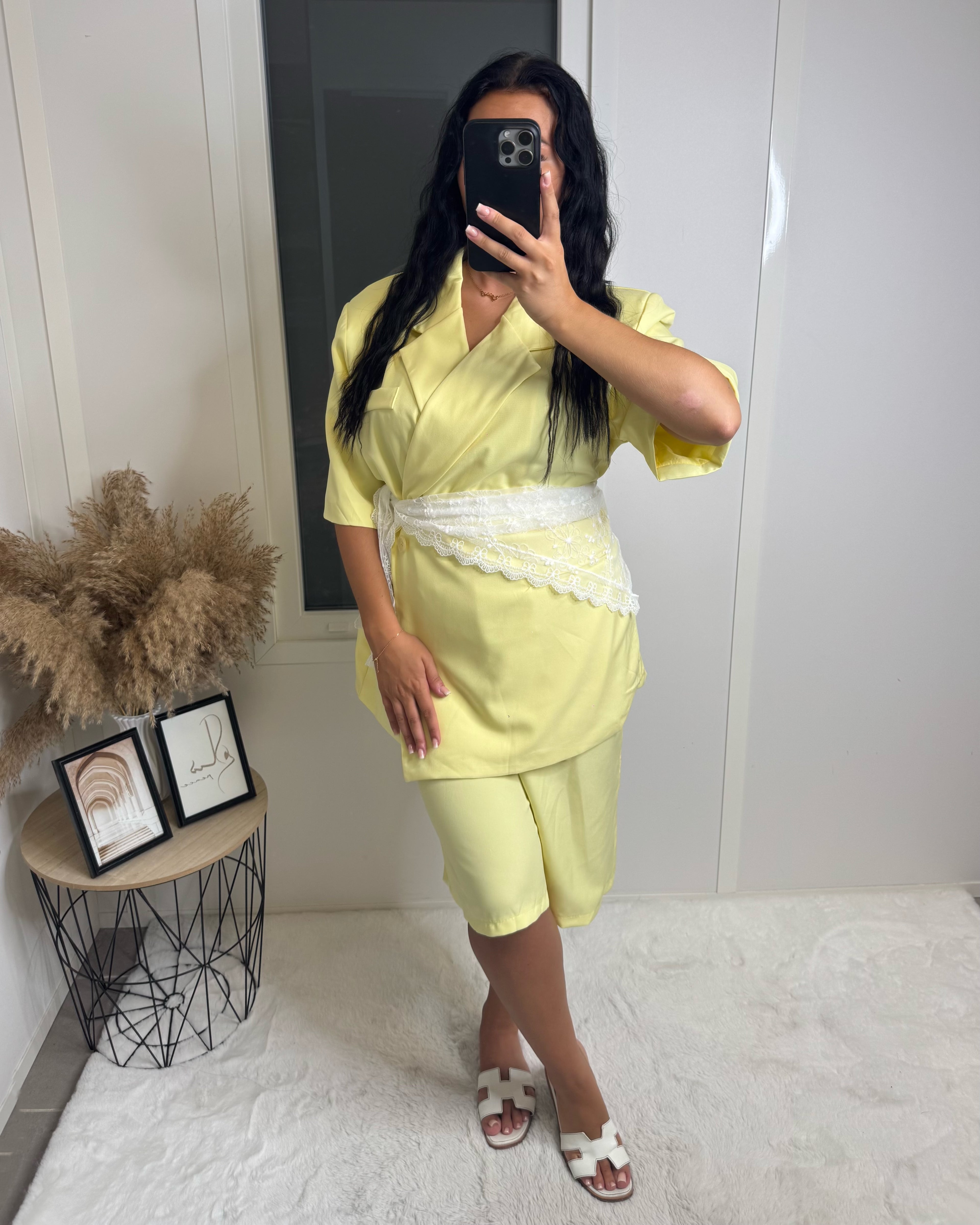 Ensemble Blazer Bermuda jaune