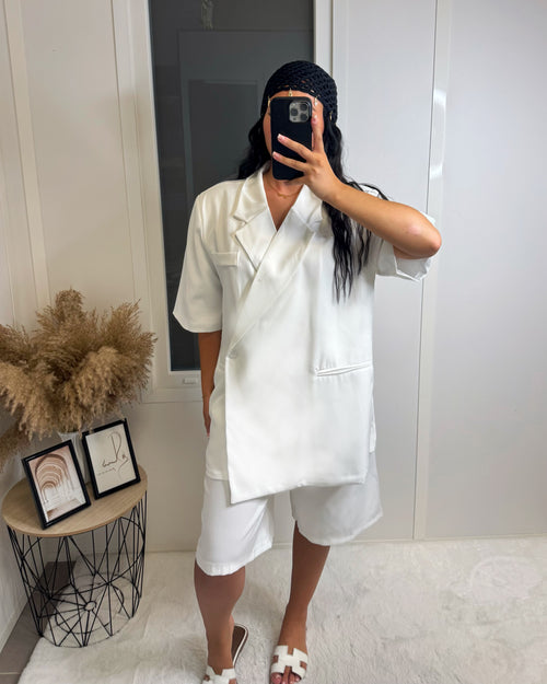 Ensemble Blazer Bermuda blanc