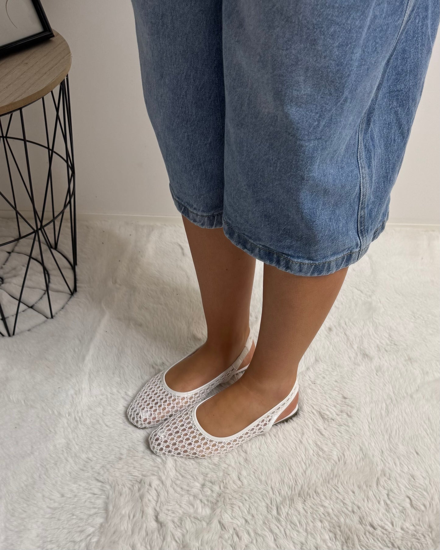 Ballerine résille Hajar blanc