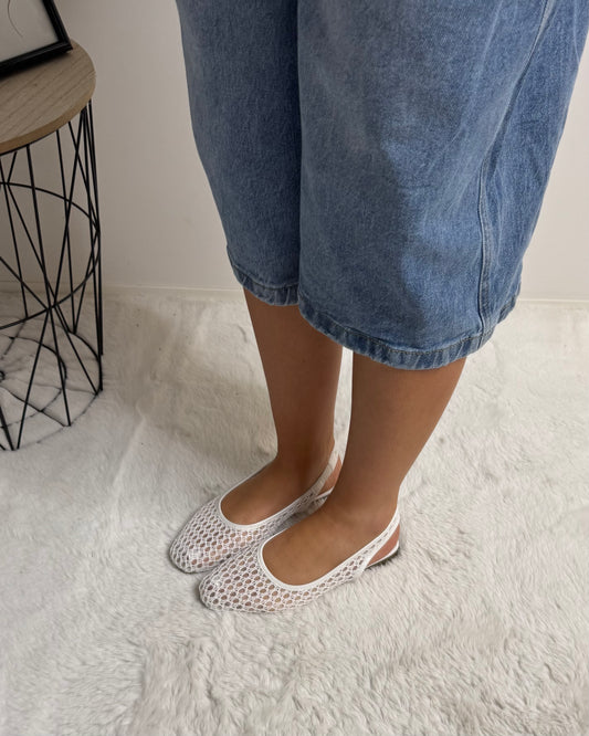 Ballerine résille Hajar blanc