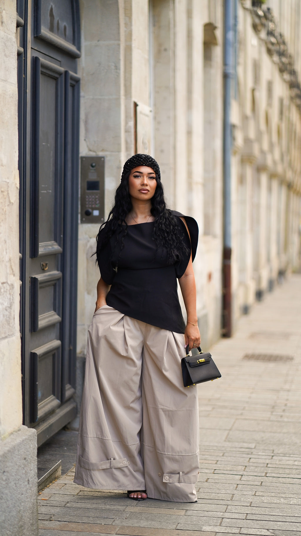Pantalon parachute palazzo