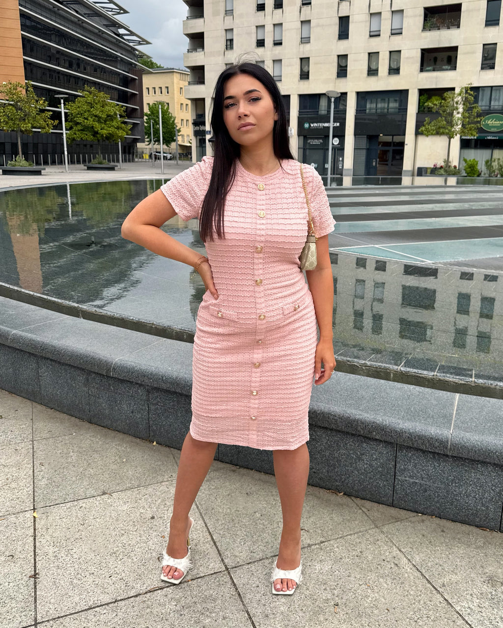 Robe Noor rose poudré