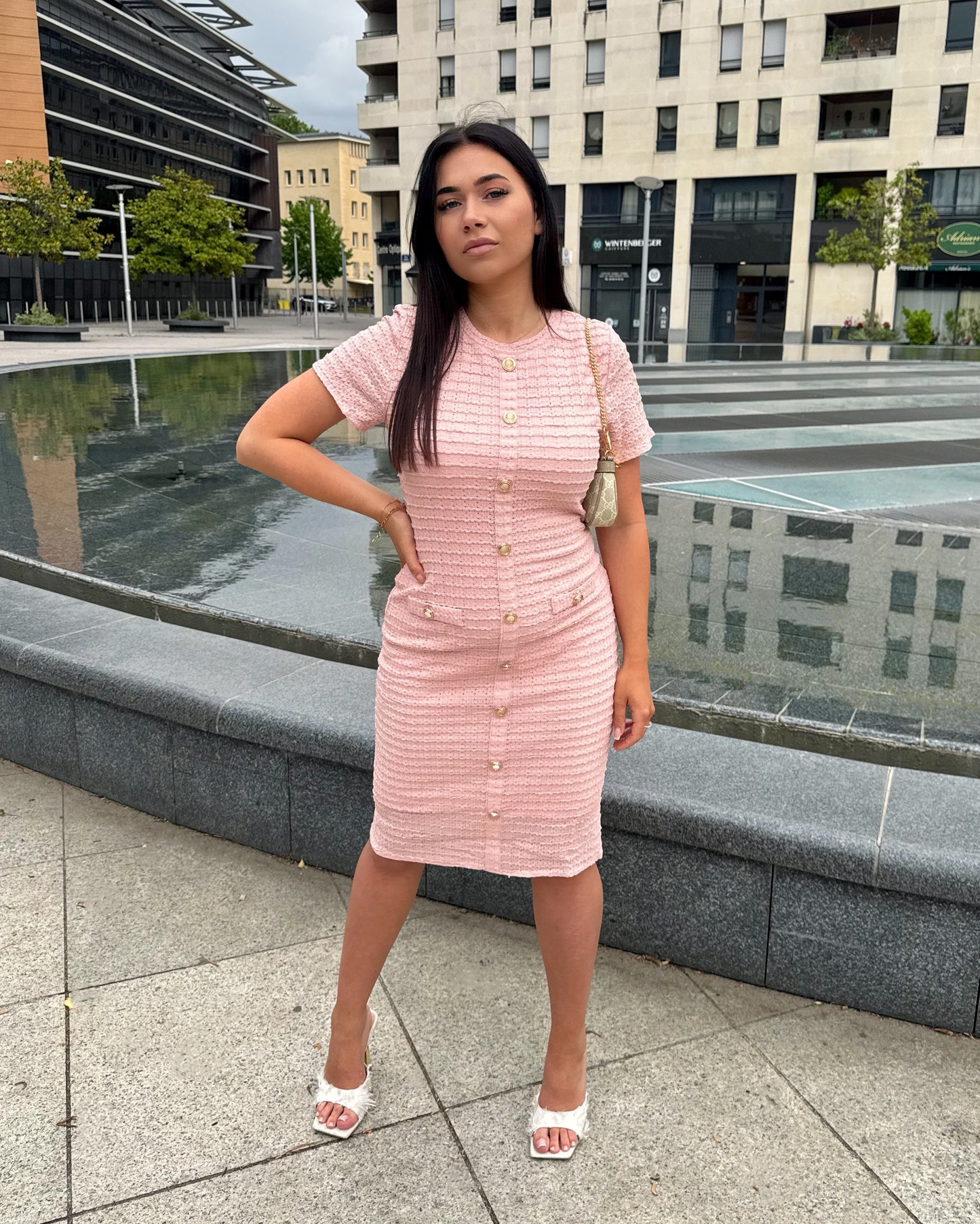Robe Noor rose poudré