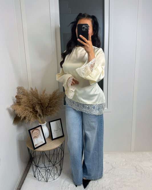 Top dentelle Lindsay blanc