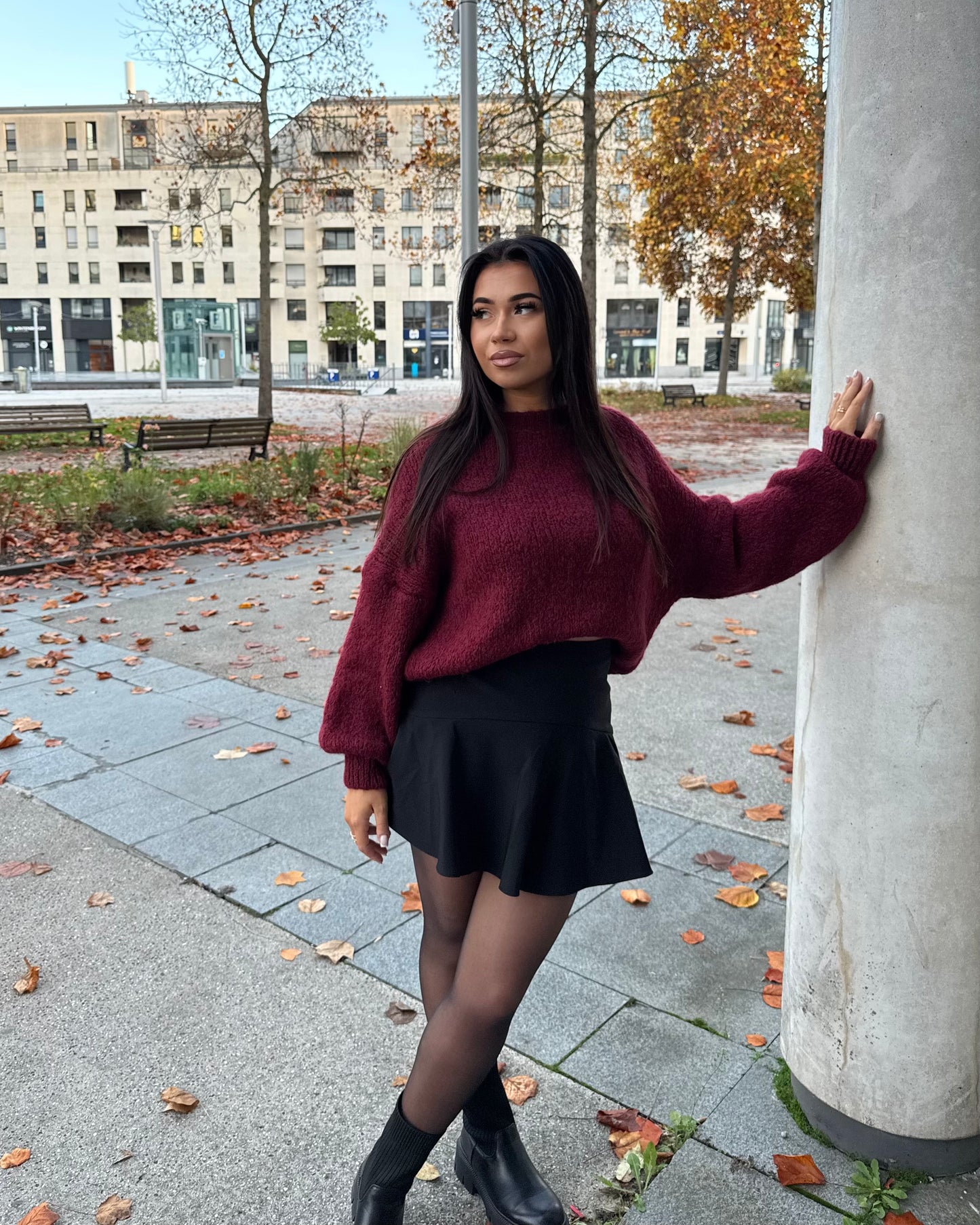 Pull oversize Jade burgundy