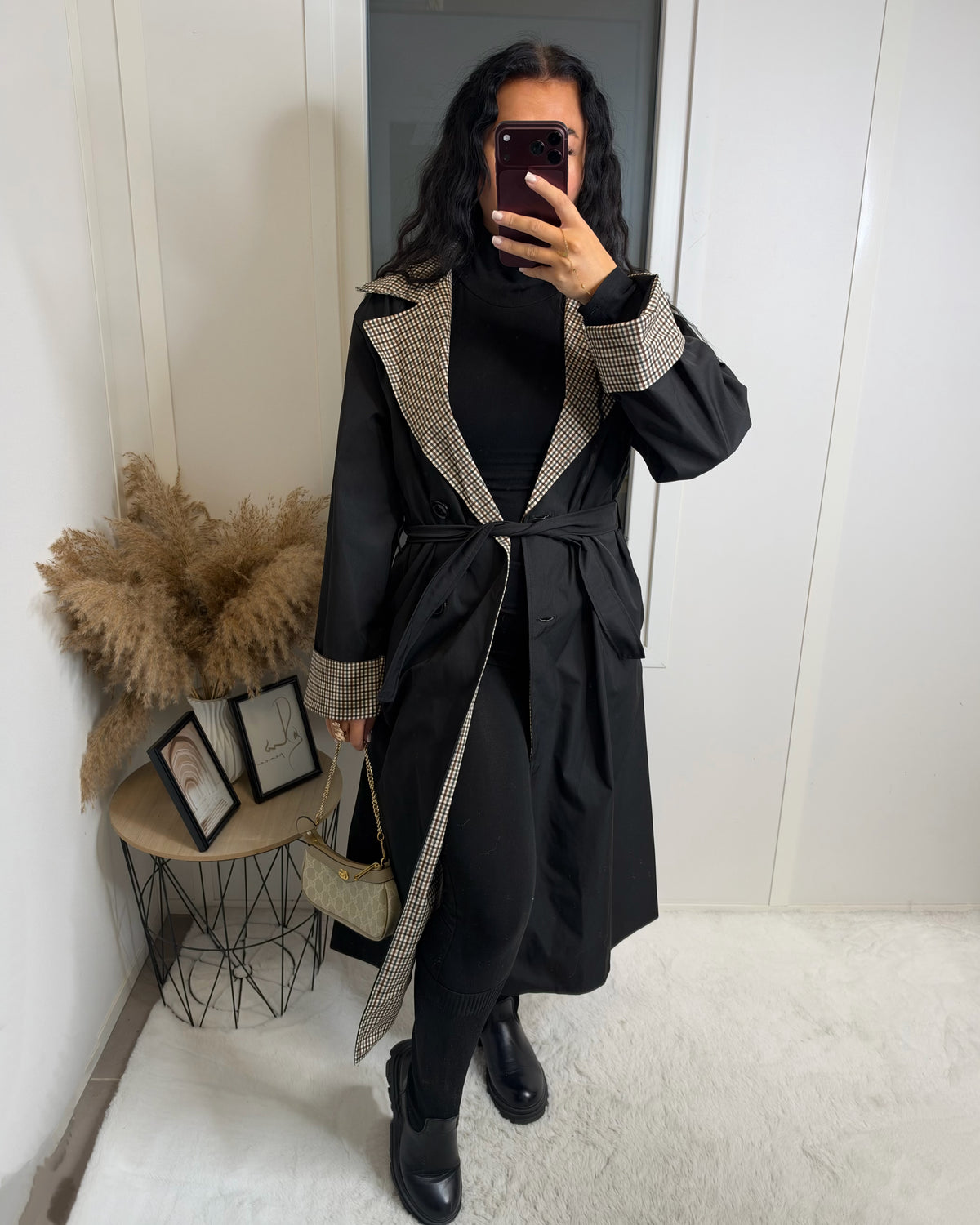Trench long imprimé