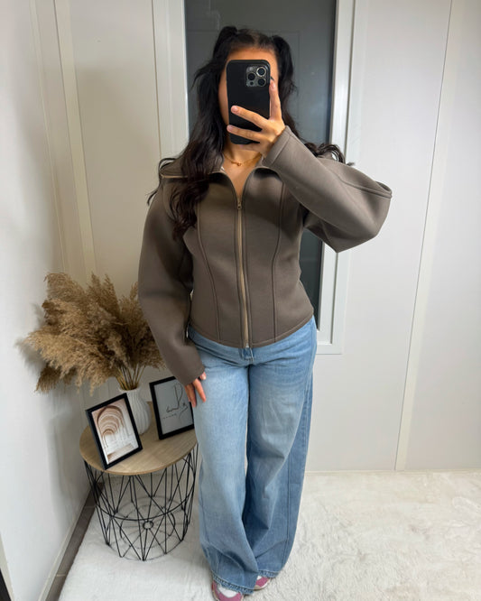 Veste zip Za taupe
