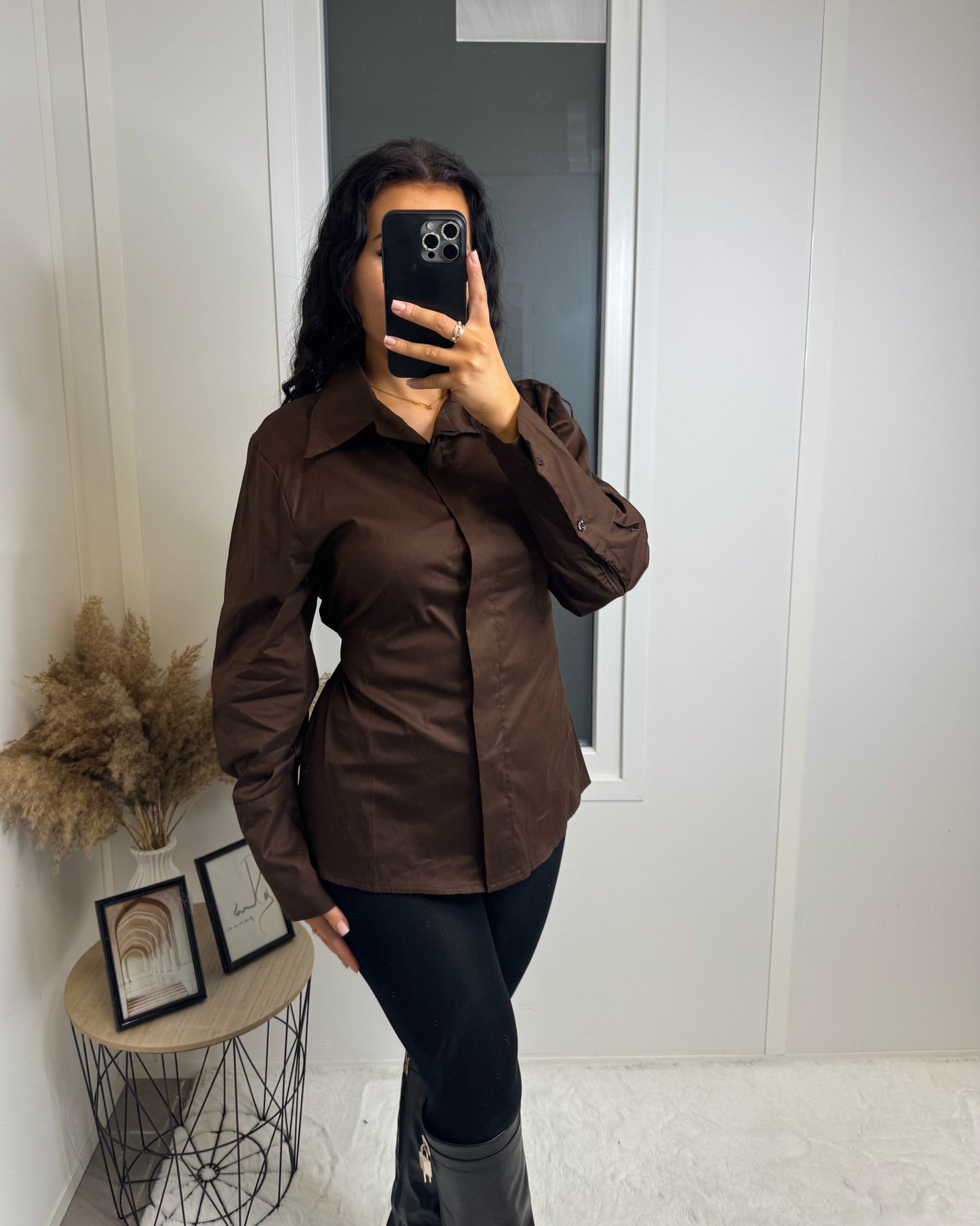 Chemise ceintré Lara choco