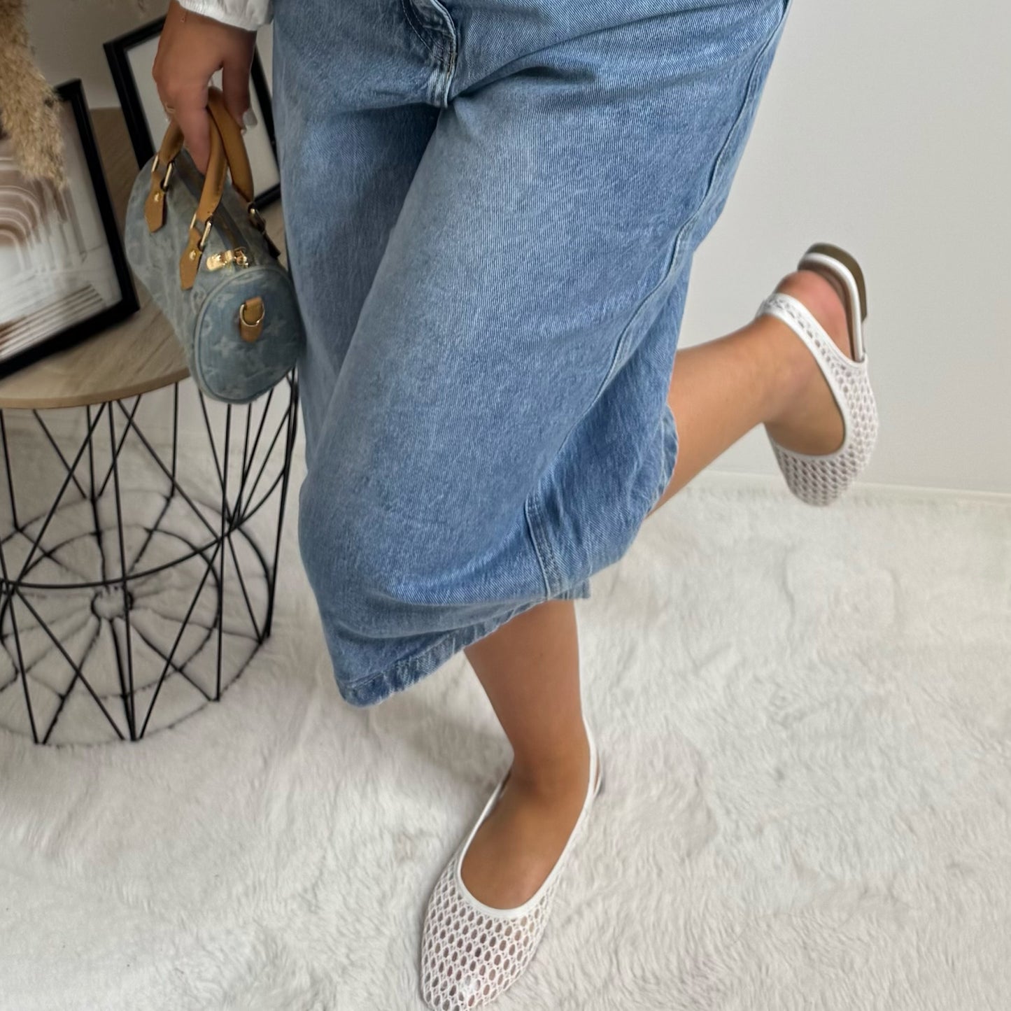 Ballerine résille Hajar blanc