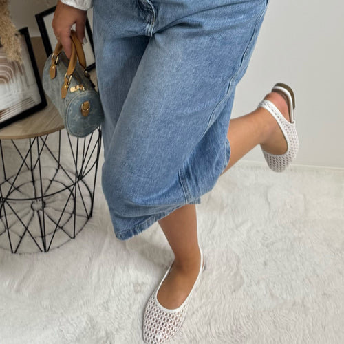 Ballerine résille Hajar blanc