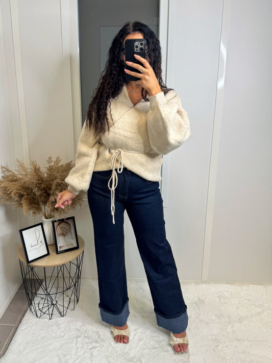 Gilet cache cœur beige