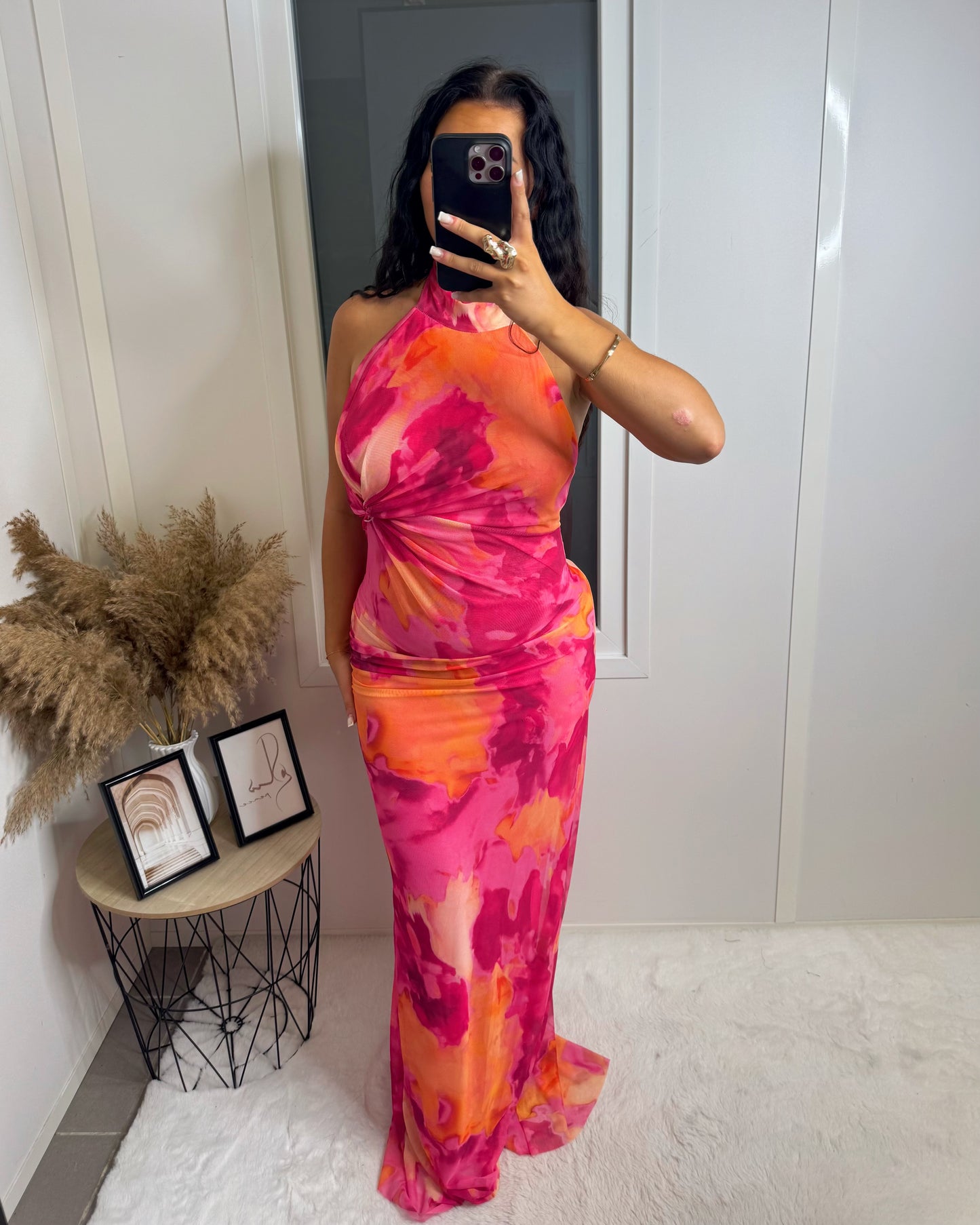 Robe longue Ysra rose