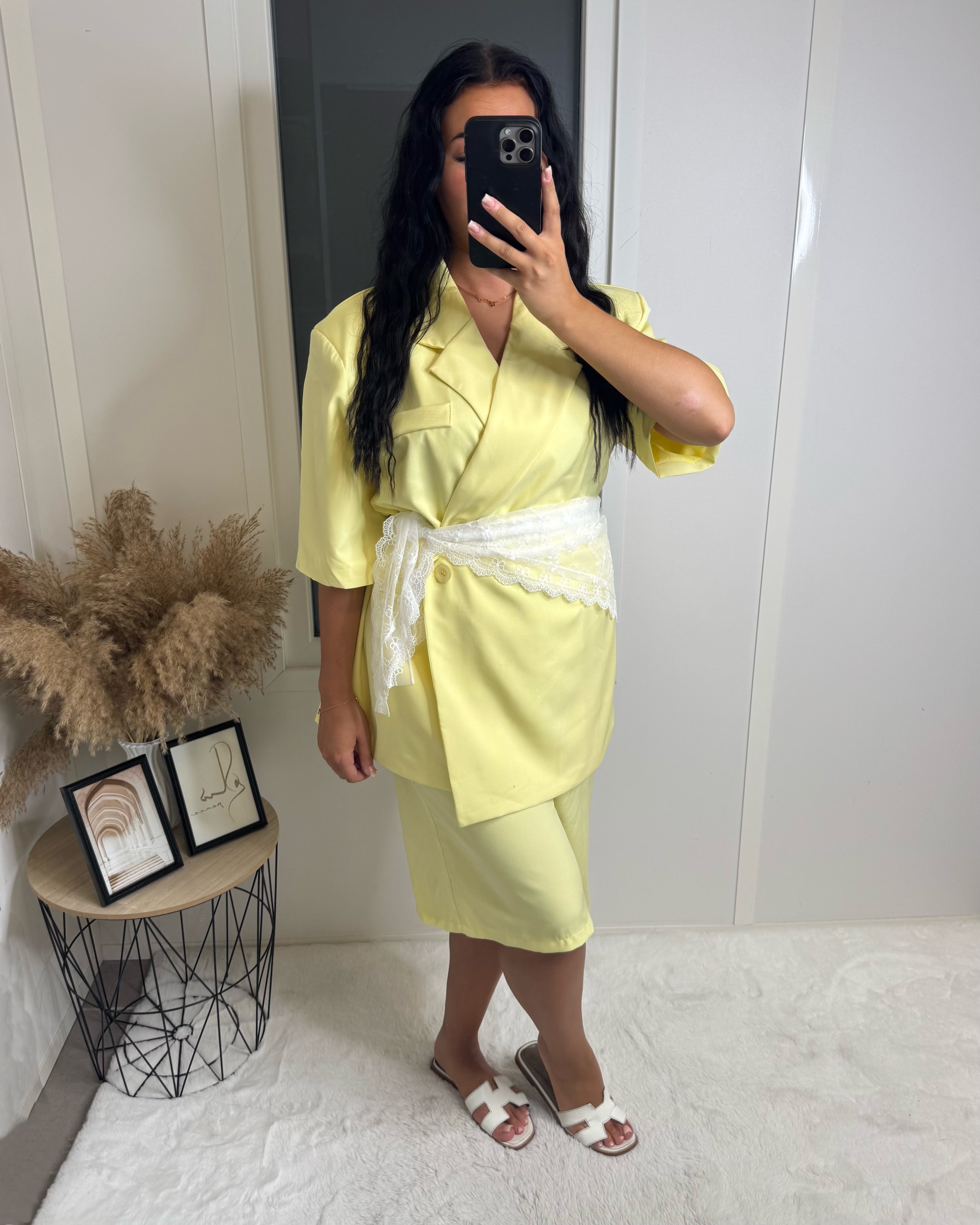 Ensemble Blazer Bermuda jaune
