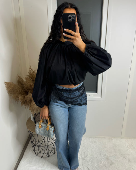 Foulard dentelle noir