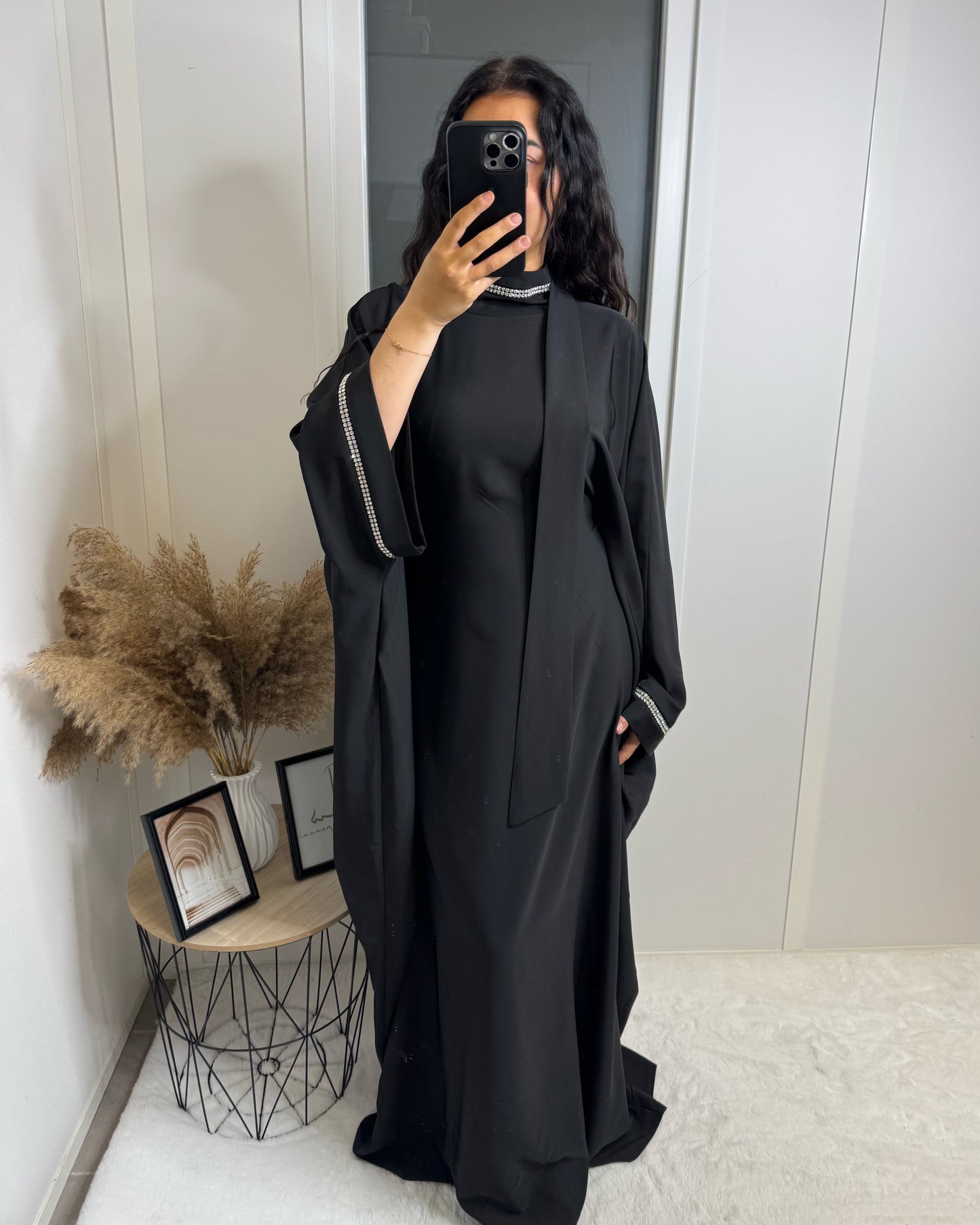 Abaya col Leïla noir