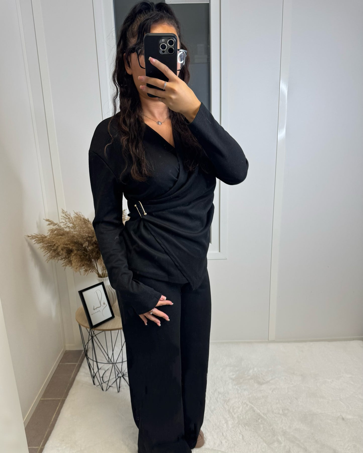 Ensemble broche noir