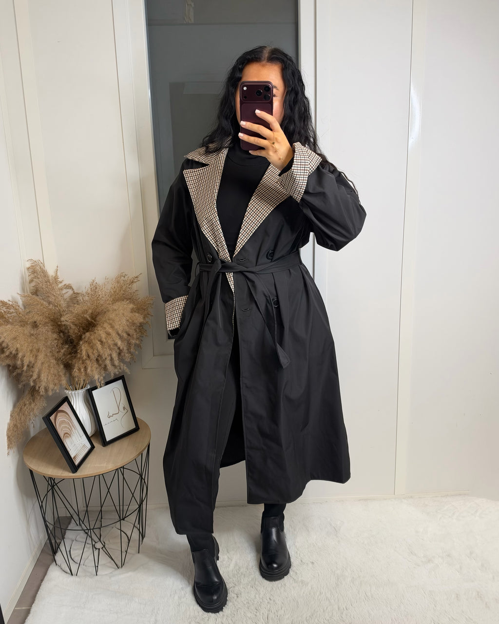 Trench long imprimé