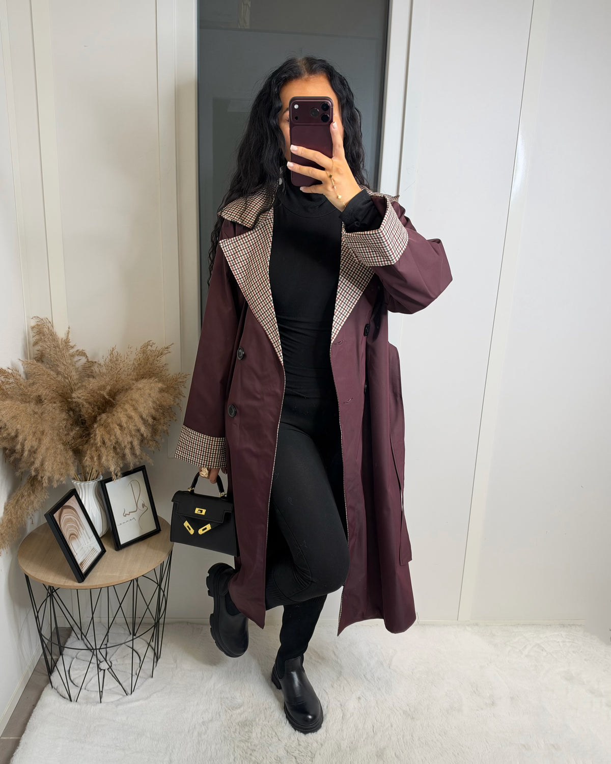 Trench long imprimé