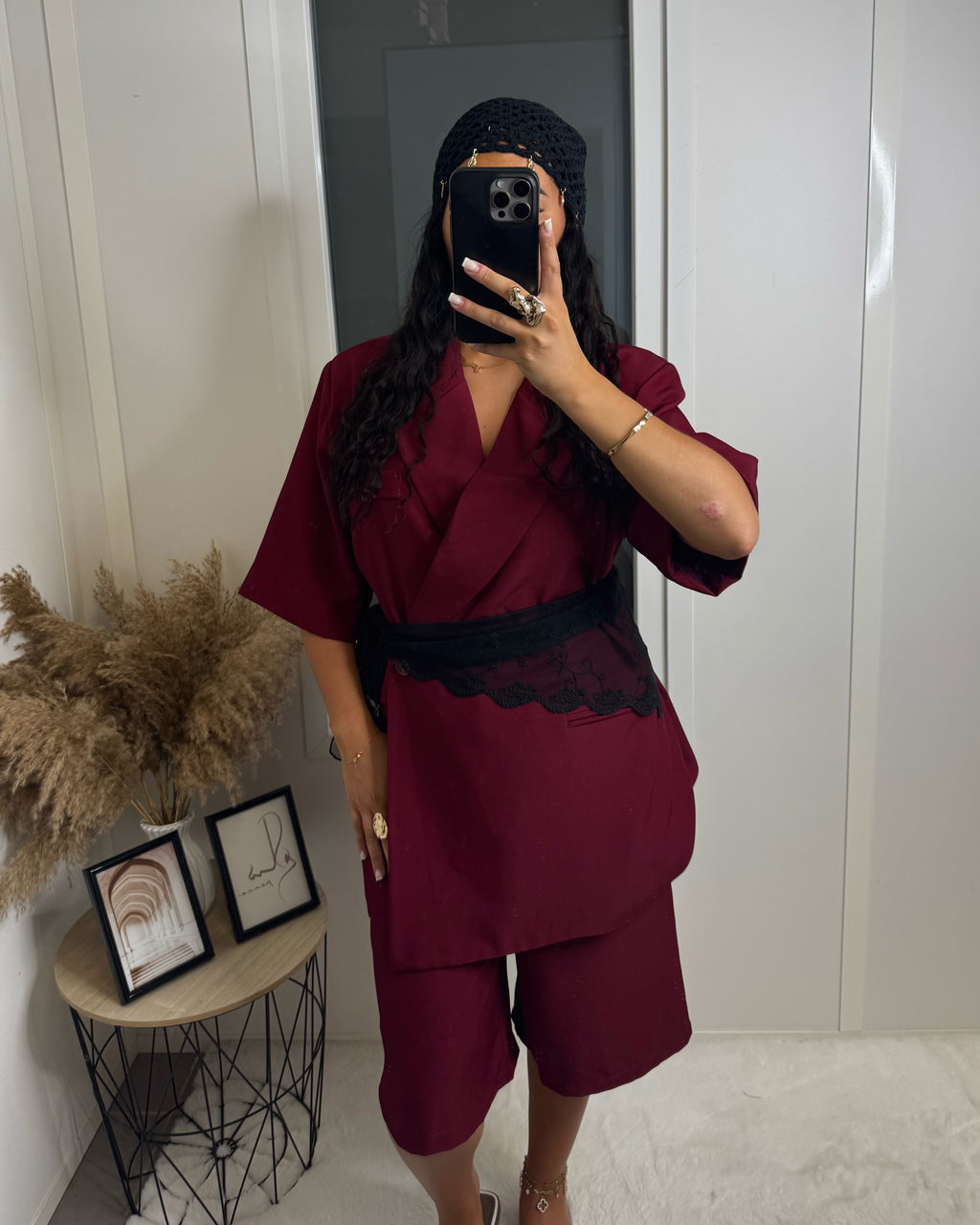 Ensemble Blazer Bermuda bordeaux