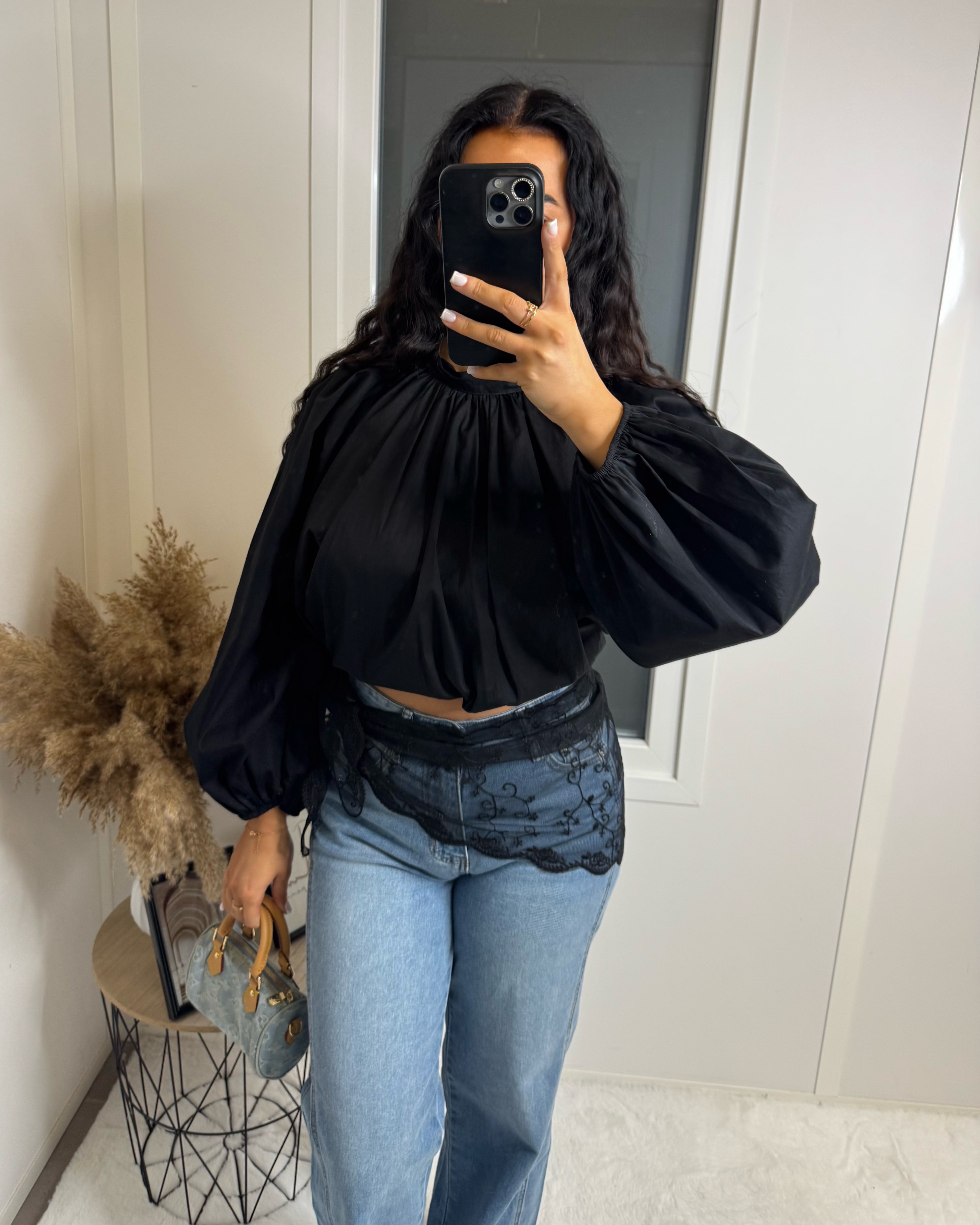 Foulard dentelle noir