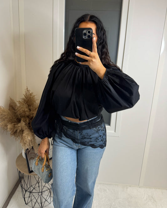 Foulard dentelle noir