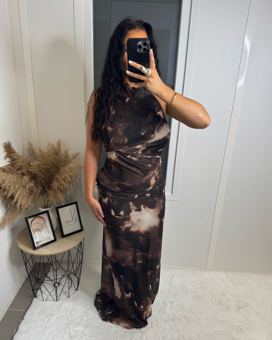 Robe longue Ysra marron