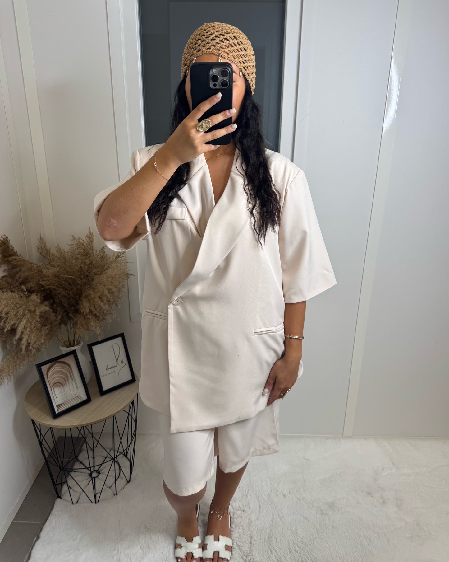 Ensemble Blazer Bermuda écrue