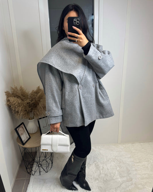 Manteau écharpe inspi Z gris