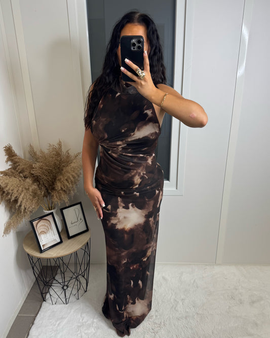 Robe longue Ysra marron