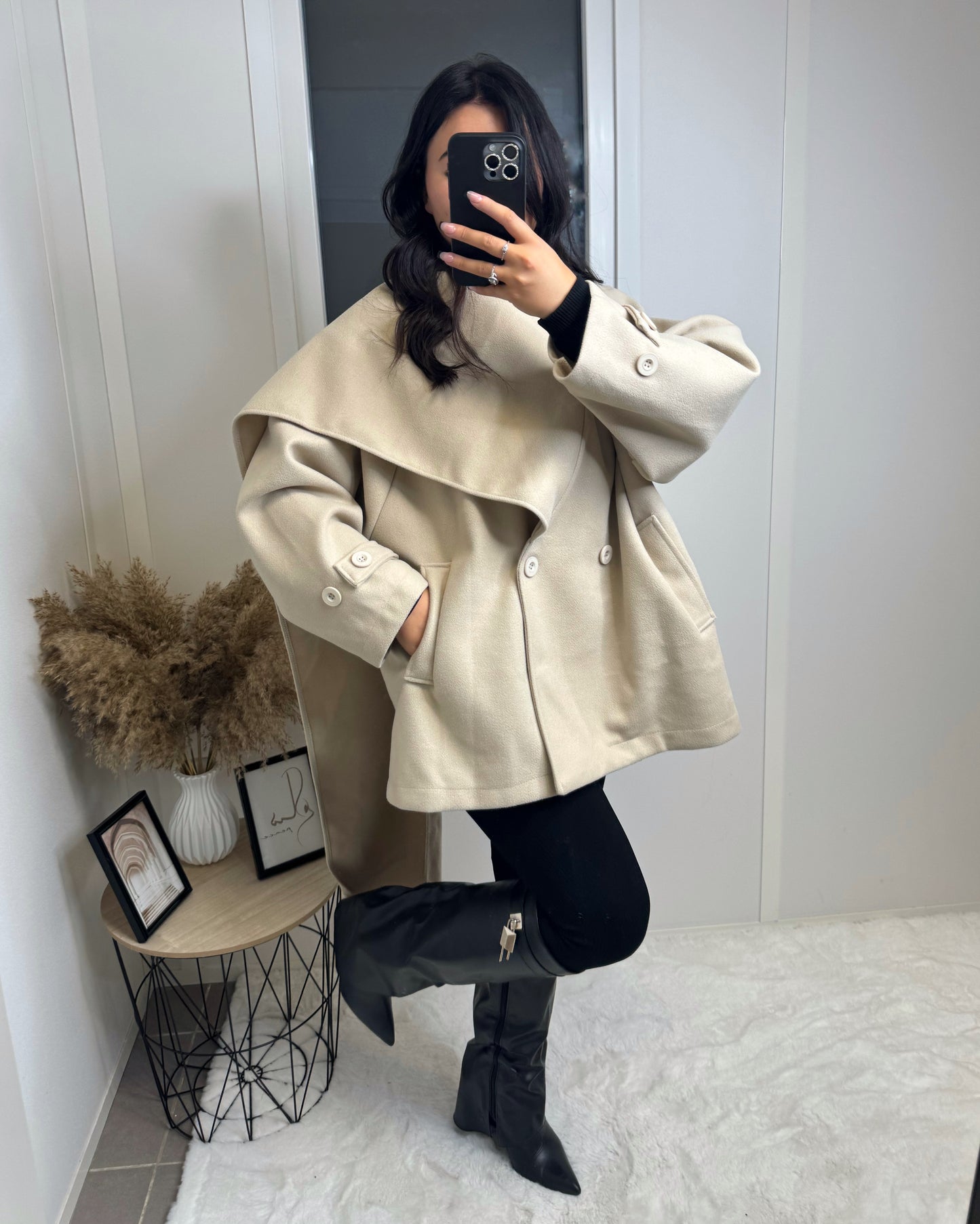 Manteau écharpe inspi Z beige