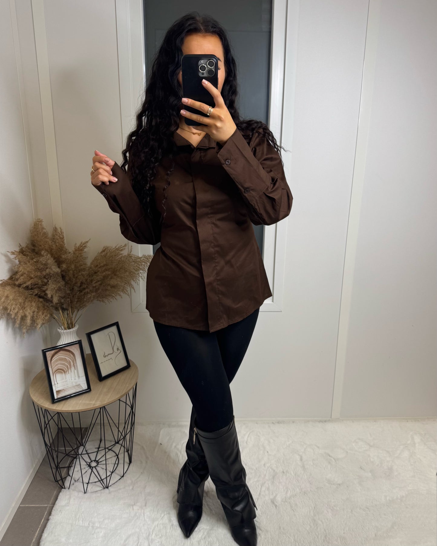 Chemise ceintré Lara choco