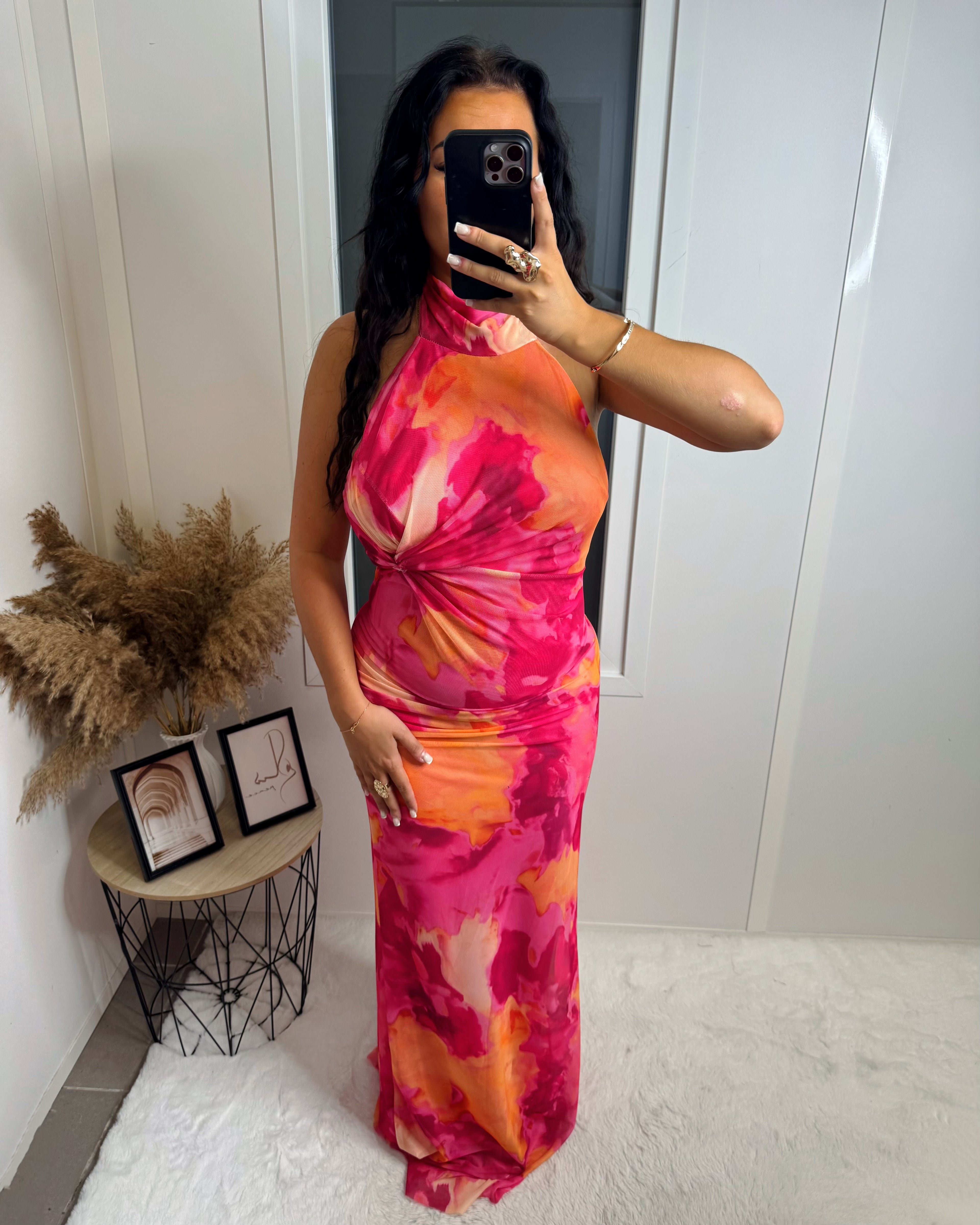 Robe longue Ysra rose