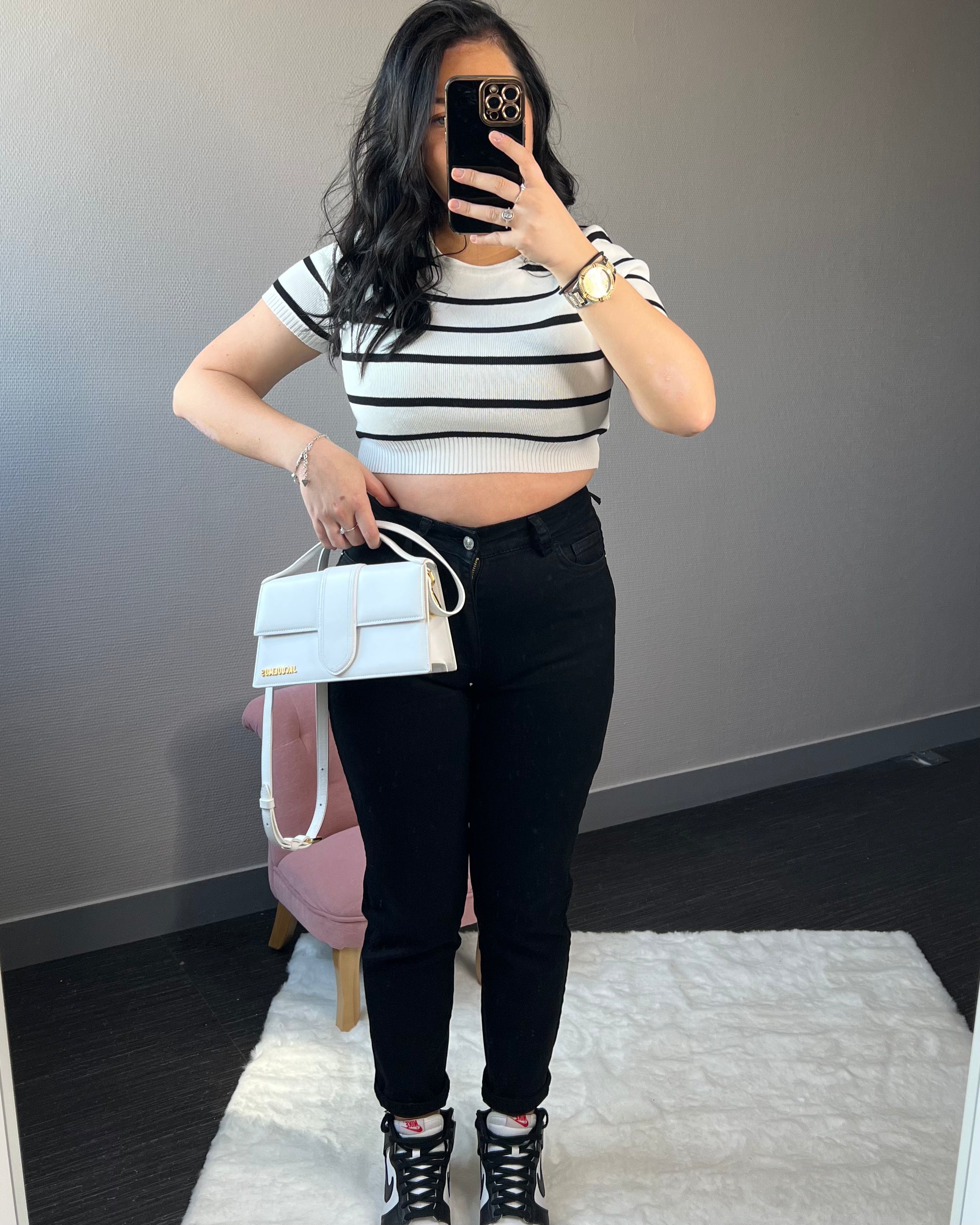 Top Navy white